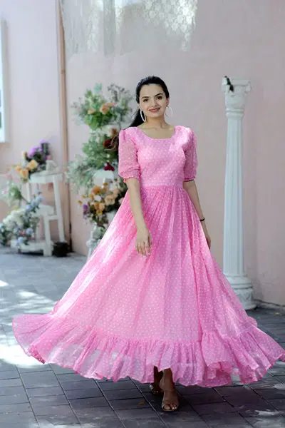 Madhvi Vol 5 Printed Georgette Gown Catalog
